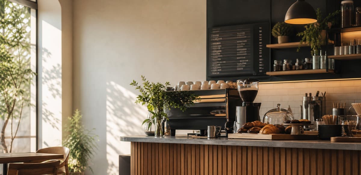 Café counter image from the café website concept