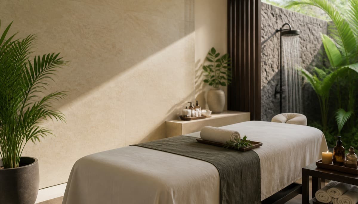 Treatment room image from the wellness studio website concept